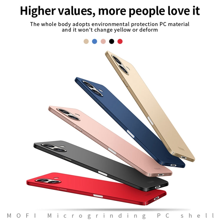 For iPhone 16 MOFI Frosted PC Ultra-thin Hard Phone Case(Blue) - iPhone 16 Cases by MOFI | Online Shopping South Africa | PMC Jewellery | Buy Now Pay Later Mobicred