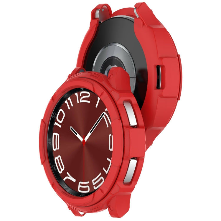 For Samsung Galaxy Watch 6 Classic 43mm Rotating Ring  + TPU Armor Watch Protective Case(Red) - Watch Cases by PMC TechLife | Online Shopping South Africa | PMC TechLife