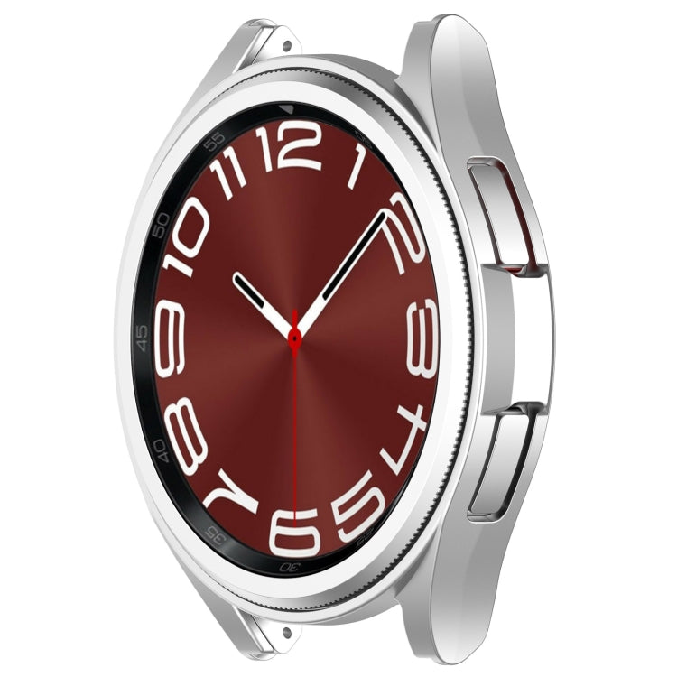 For Samsung Galaxy Watch 6 Classic 43mm Half Coverage Hollow PC Watch Protective Case(Silver) - Watch Cases by PMC TechLife | Online Shopping South Africa | PMC TechLife