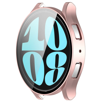 For Samsung Galaxy Watch6 40mm PC + Tempered Film Integrated Watch Protective Case(Rose Gold) - Watch Cases by PMC Jewellery | Online Shopping South Africa | PMC Jewellery