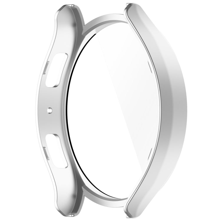 For Samsung Galaxy Watch6 40mm PC + Tempered Film Integrated Watch Protective Case(Silver) - Watch Cases by PMC Jewellery | Online Shopping South Africa | PMC Jewellery