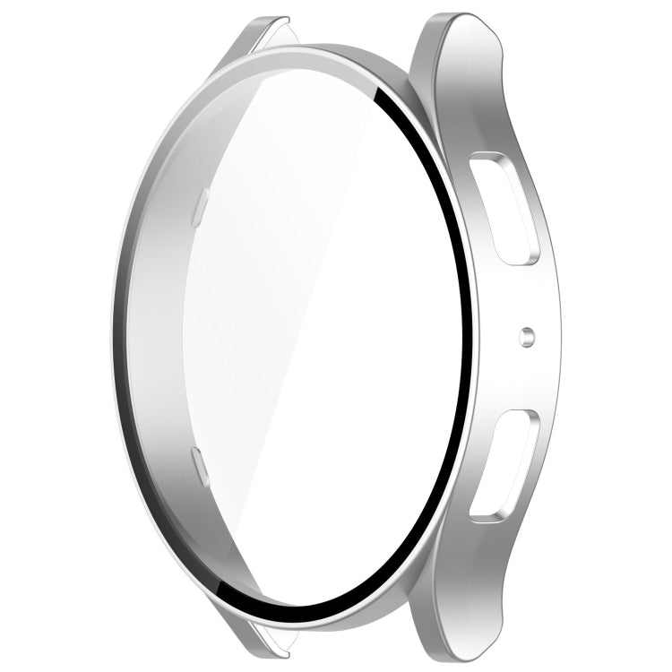 For Samsung Galaxy Watch6 44mm PC + Tempered Film Integrated Watch Protective Case(Silver) - Watch Cases by PMC Jewellery | Online Shopping South Africa | PMC Jewellery