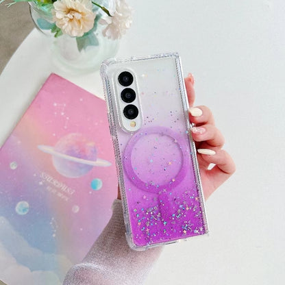 For Samsung Galaxy Z Fold3 Magsafe Glitter TPU Phone Protective Case(Purple) - Galaxy Phone Cases by PMC Jewellery | Online Shopping South Africa | PMC Jewellery