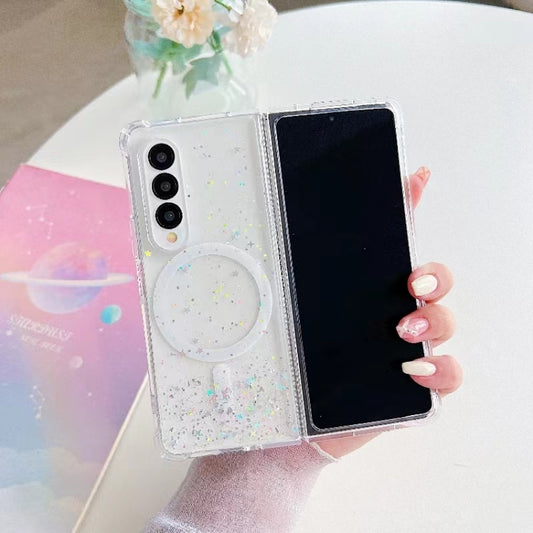 For Samsung Galaxy Z Fold5 Magsafe Glitter TPU Phone Protective Case(White) - Galaxy Z Fold5 Cases by PMC Jewellery | Online Shopping South Africa | PMC Jewellery