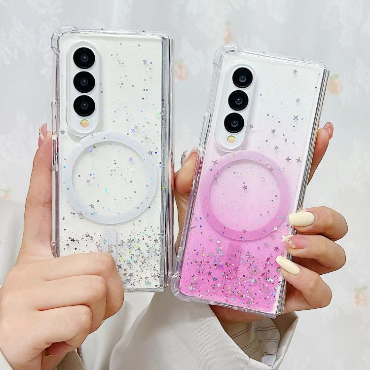 For Samsung Galaxy Z Fold5 Magsafe Glitter TPU Phone Protective Case(White) - Galaxy Z Fold5 Cases by PMC Jewellery | Online Shopping South Africa | PMC Jewellery