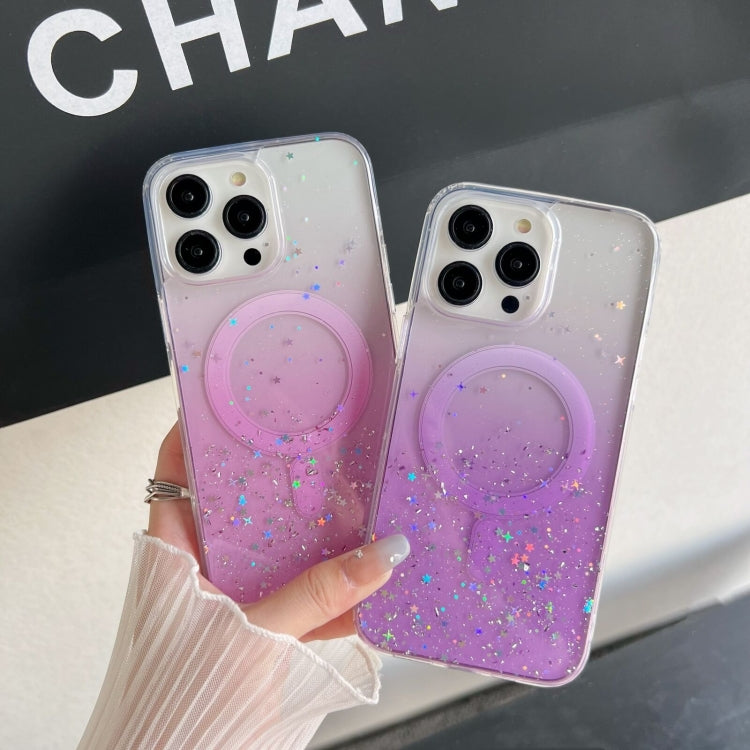 For iPhone 11 Pro Max MagSafe Glitter Hybrid Clear TPU Phone Case(Green) - iPhone 11 Cases by PMC Jewellery | Online Shopping South Africa | PMC Jewellery