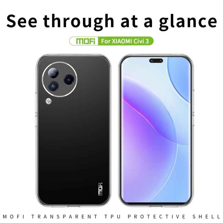 For Xiaomi Civi 3 MOFI Ming Series Ultra-thin TPU Phone Case(Transparent) - Xiaomi Cases by MOFI | Online Shopping South Africa | PMC Jewellery