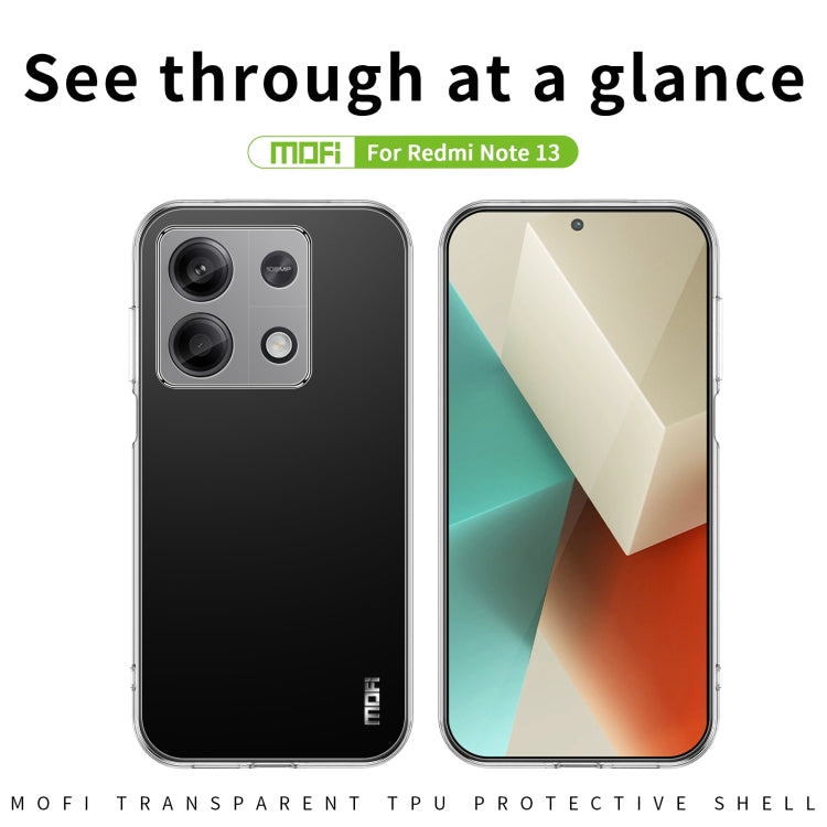 For Xiaomi Redmi Note 13 MOFI Ming Series Ultra-thin TPU Phone Case(Transparent) - Note 13 Cases by MOFI | Online Shopping South Africa | PMC Jewellery