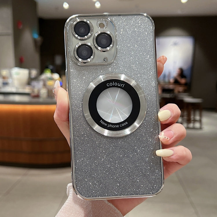 For iPhone 11 Pro Max MagSafe Gradient Glitter Electroplating TPU Phone Case(Silvery) - iPhone 11 Pro Max Cases by PMC TechLife | Online Shopping South Africa | PMC TechLife