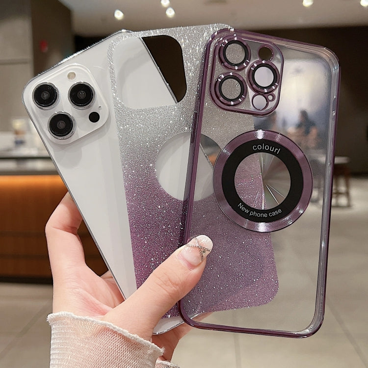 For iPhone 16 Pro Gradient Glitter Electroplating MagSafe TPU Phone Case(Purple) - iPhone 16 Pro Cases by PMC TechLife | Online Shopping South Africa | PMC TechLife | Buy Now Pay Later Mobicred