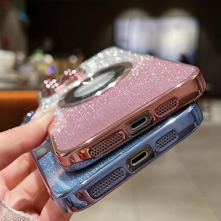 For iPhone 16 Pro Gradient Glitter Electroplating MagSafe TPU Phone Case(Blue) - iPhone 16 Pro Cases by PMC TechLife | Online Shopping South Africa | PMC TechLife | Buy Now Pay Later Mobicred