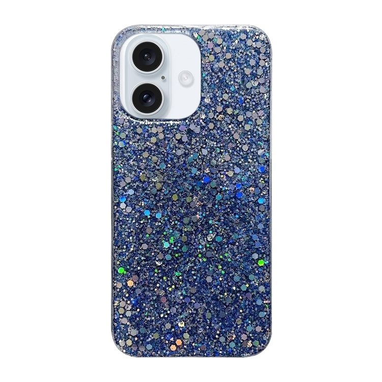 For iPhone 16 Plus Glitter Sequins Epoxy TPU Phone Case(Blue) - iPhone 16 Plus Cases by PMC Jewellery | Online Shopping South Africa | PMC Jewellery | Buy Now Pay Later Mobicred