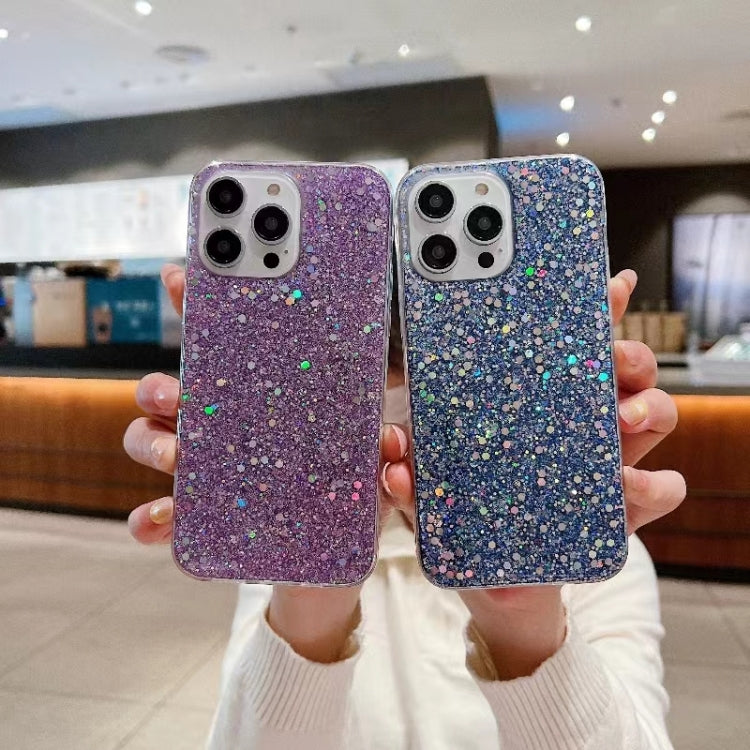 For iPhone 16 Plus Glitter Sequins Epoxy TPU Phone Case(Blue) - iPhone 16 Plus Cases by PMC Jewellery | Online Shopping South Africa | PMC Jewellery | Buy Now Pay Later Mobicred