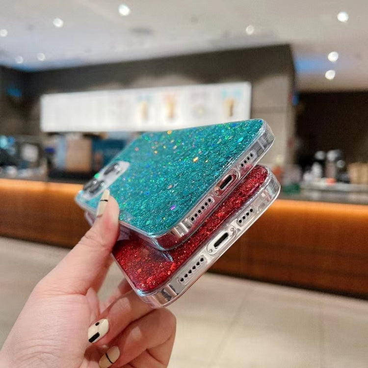 For iPhone 16 Glitter Sequins Epoxy TPU Phone Case(Blue) - iPhone 16 Cases by PMC TechLife | Online Shopping South Africa | PMC TechLife | Buy Now Pay Later Mobicred