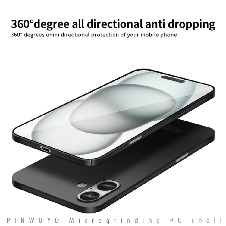 For iPhone 16 PINWUYO Micro-Frosted PC Ultra-thin Hard Phone Case with Magsafe Magnetic Ring(Blue) - iPhone 16 Cases by PINWUYO | Online Shopping South Africa | PMC TechLife | Buy Now Pay Later Mobicred