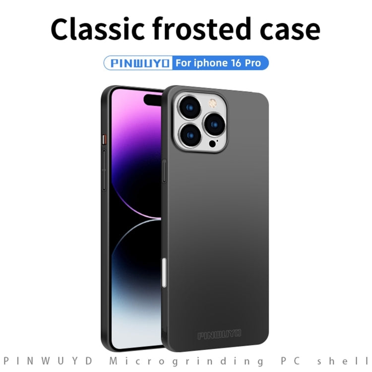 For iPhone 16 Pro PINWUYO Micro-Frosted PC Ultra-thin Hard Phone Case with Magsafe Magnetic Ring(Black) - iPhone 16 Pro Cases by PINWUYO | Online Shopping South Africa | PMC Jewellery | Buy Now Pay Later Mobicred