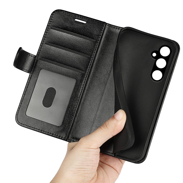 For Samsung Galaxy A15 R64 Texture Horizontal Flip Leather Phone Case(Black) - Galaxy Phone Cases by PMC TechLife | Online Shopping South Africa | PMC TechLife | Buy Now Pay Later Mobicred