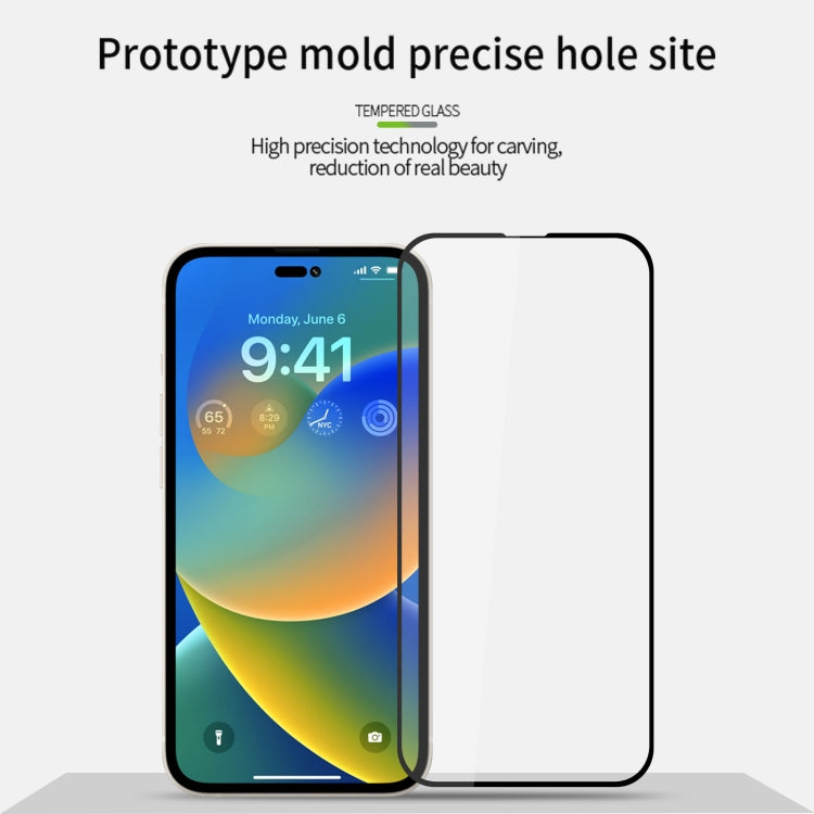 For iPhone 15 Plus MOFI 9H 2.5D Full Screen Tempered Glass Film(Black) - free shipping - PMC TechLife - Order now!