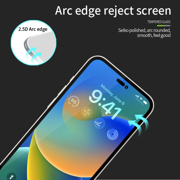 For iPhone 15 Plus MOFI 9H 2.5D Full Screen Tempered Glass Film(Black) - free shipping - PMC TechLife - Order now!