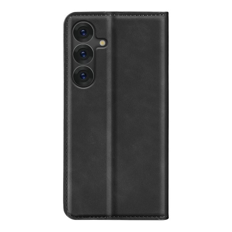 For Samsung Galaxy S25 5G Retro-skin Magnetic Suction Leather Phone Case(Black) - Galaxy S25 5G Cases by PMC Jewellery | Online Shopping South Africa | PMC Jewellery | Buy Now Pay Later Mobicred