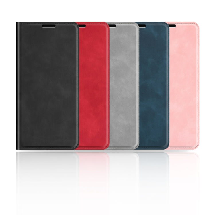 For Realme C67 4G Retro-skin Magnetic Suction Leather Phone Case(Grey) - C67 Cases by PMC TechLife | Online Shopping South Africa | PMC TechLife | Buy Now Pay Later Mobicred