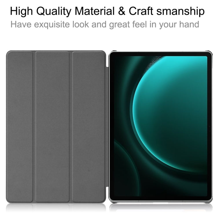 For Samsung Galaxy Tab S9 FE+ 12.4 JUNSUNMAY Custer Painted 3-Fold Stand Leather Smart Tablet Case(Galaxy) - Galaxy Tab S9 FE+ by JUNSUNMAY | Online Shopping South Africa | PMC Jewellery | Buy Now Pay Later Mobicred