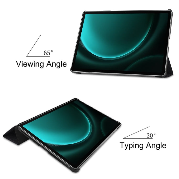 For Samsung Galaxy Tab S9 FE+ 12.4 JUNSUNMAY Custer Painted 3-Fold Stand Leather Smart Tablet Case(Big Eye) - free shipping - PMC Jewellery - Order now!