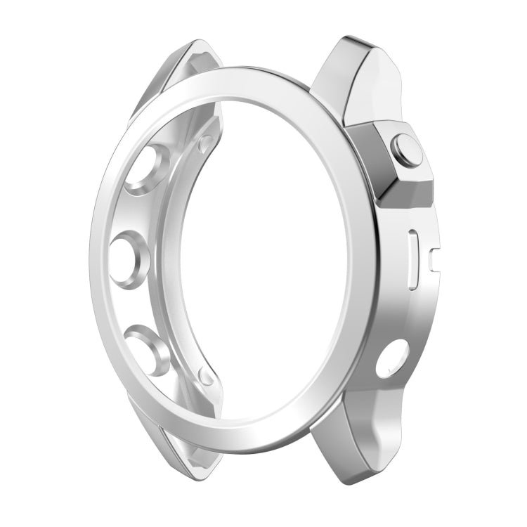 For Garmin Epix Pro 51mm Half Package Electroplated TPU Watch Protective Case(Sliver) - Watch Cases by PMC TechLife | Online Shopping South Africa | PMC TechLife