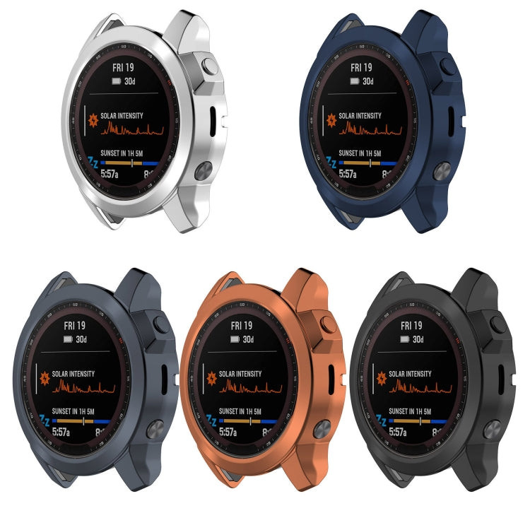 For Garmin Fenix 7X Pro Half Package Electroplated TPU Watch Protective Case(Gold) - Watch Cases by PMC TechLife | Online Shopping South Africa | PMC TechLife