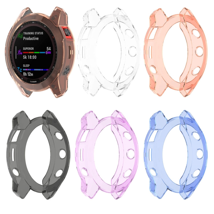 For Garmin Epix Pro 51mm Half-Package TPU Watch Protective Case(Transparent Blue) - Watch Cases by PMC TechLife | Online Shopping South Africa | PMC TechLife | Buy Now Pay Later Mobicred