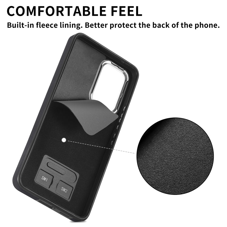 For Samsung Galaxy S23 5G Electroplating Skin-feel Leather Ring Card Wallet Phone Case(Black) - Galaxy S23 5G Cases by PMC TechLife | Online Shopping South Africa | PMC TechLife
