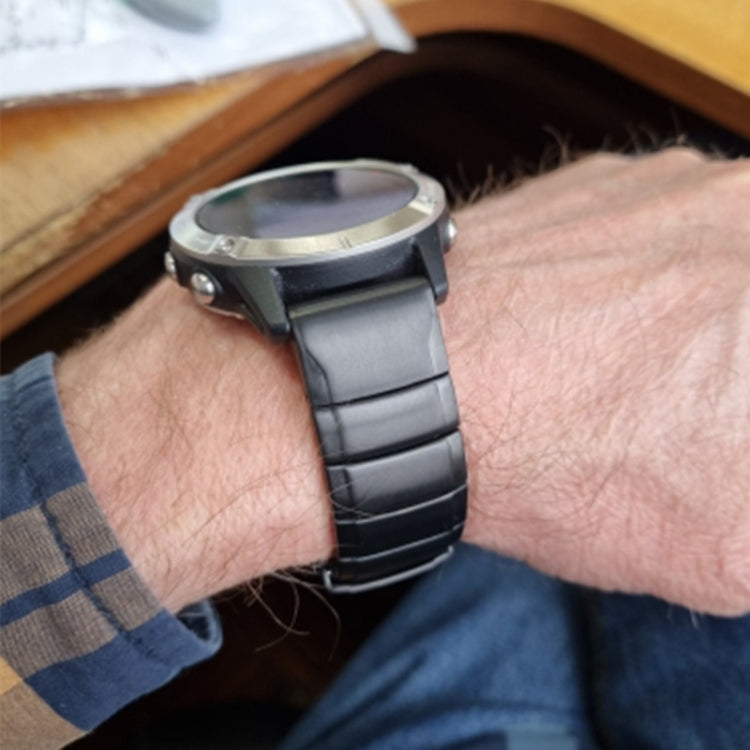 For Garmin Fenix 7X Solar 26mm Titanium Alloy Quick Release Watch Band(Black) - Watch Bands by PMC TechLife | Online Shopping South Africa | PMC TechLife