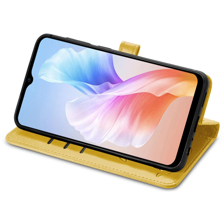 For DOOGEE X98 Pro / X98 Cat and Dog Embossed Leather Phone Case(Yellow) - Doogee Cases by PMC TechLife | Online Shopping South Africa | PMC TechLife | Buy Now Pay Later Mobicred