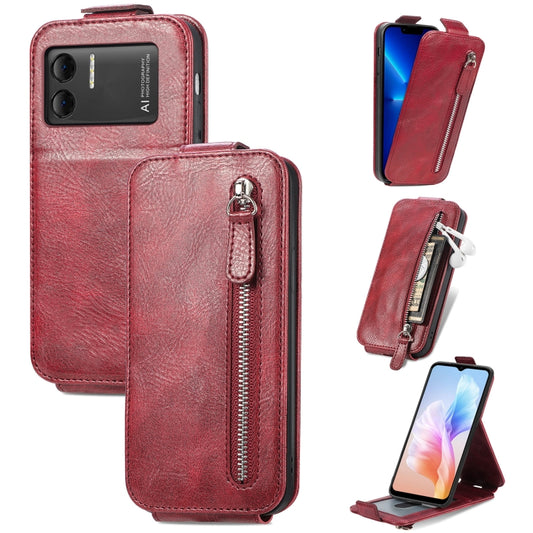 For DOOGEE X98 Pro / X98 Zipper Wallet Vertical Flip Leather Phone Case(Red) - Doogee Cases by PMC Jewellery | Online Shopping South Africa | PMC Jewellery | Buy Now Pay Later Mobicred