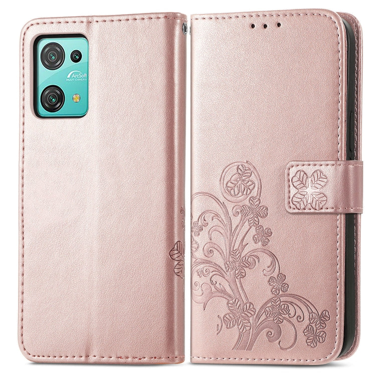 For Blackview Oscal C30 Pro Four-leaf Clasp Embossed Buckle Leather Phone Case(Rose Gold) - More Brand by PMC TechLife | Online Shopping South Africa | PMC TechLife
