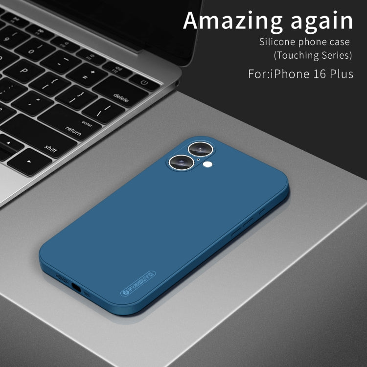 For iPhone 16 Plus PINWUYO Sense Series Liquid Silicone TPU Phone Case(Blue) - iPhone 16 Plus Cases by PINWUYO | Online Shopping South Africa | PMC Jewellery | Buy Now Pay Later Mobicred