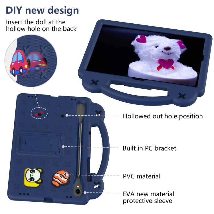 For Samsung Galaxy Tab S9 X710/X716B Handle Kickstand Children EVA Shockproof Tablet Case(Navy Blue) - Galaxy Tab S9 Cases by PMC Jewellery | Online Shopping South Africa | PMC Jewellery | Buy Now Pay Later Mobicred