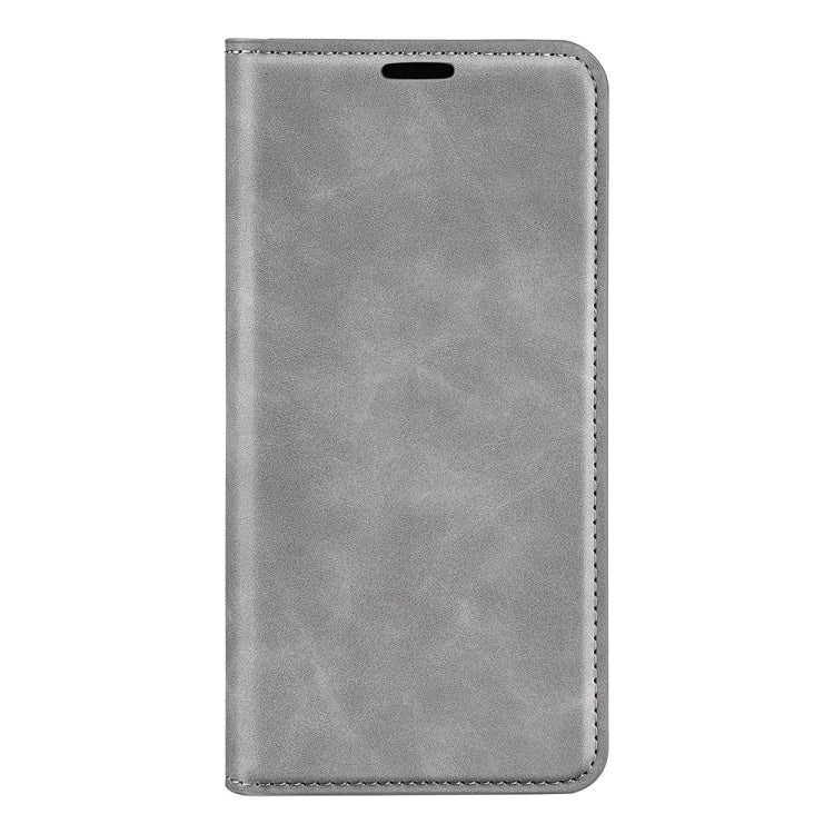 For OPPO A38 Retro-skin Magnetic Suction Leather Phone Case(Grey) - A38 Cases by PMC TechLife | Online Shopping South Africa | PMC TechLife | Buy Now Pay Later Mobicred