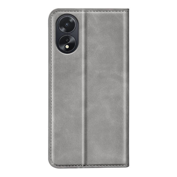 For OPPO A38 Retro-skin Magnetic Suction Leather Phone Case(Grey) - A38 Cases by PMC TechLife | Online Shopping South Africa | PMC TechLife | Buy Now Pay Later Mobicred
