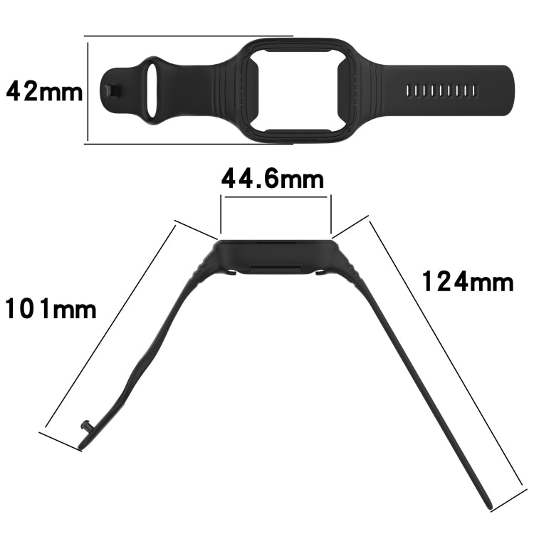 For Redmi Watch 3 Active Integrated Fully Enclosed Silicone Watch Band(Black) - Watch Bands by PMC TechLife | Online Shopping South Africa | PMC TechLife