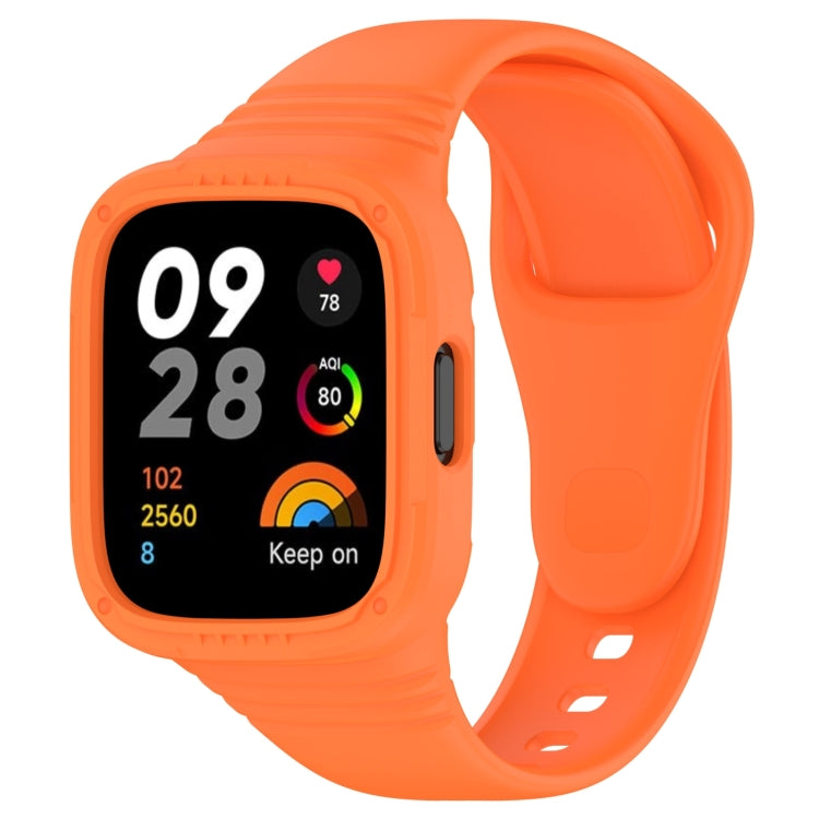 For Redmi Watch 3 Integrated Fully Enclosed Silicone Watch Band(Orange) - Watch Bands by PMC TechLife | Online Shopping South Africa | PMC TechLife | Buy Now Pay Later Mobicred