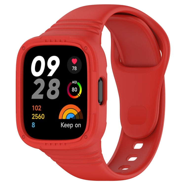 For Redmi Watch 3 Integrated Fully Enclosed Silicone Watch Band(Red) - Watch Bands by PMC TechLife | Online Shopping South Africa | PMC TechLife | Buy Now Pay Later Mobicred