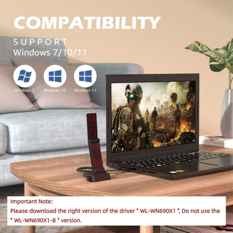 WAVLINK WN690X1 For PC AX1800 WiFi 6 Wireless-AX USB3.0 Adapter Dual Band Network Adapter - free shipping - PMC Jewellery - Order now!