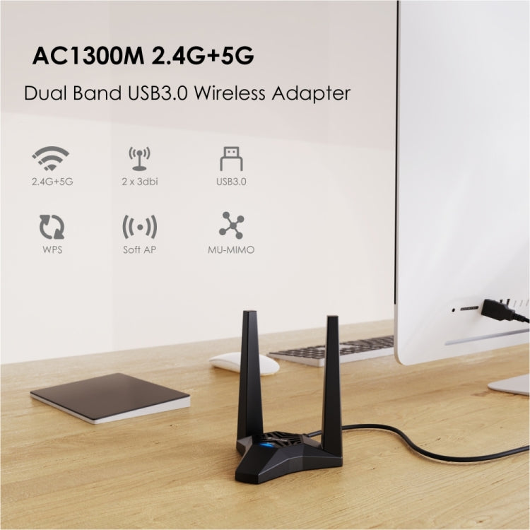 WAVLINK WN692A3 Lag-Free Gaming High Speed AC1300M Wireless Dual Band USB 3.0 Adapter - free shipping - PMC Jewellery - Order now!