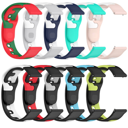 For Garmin Forerunner 265 22mm Double Color Silicone Watch Band(Black+Green) - Watch Bands by PMC Jewellery | Online Shopping South Africa | PMC Jewellery | Buy Now Pay Later Mobicred