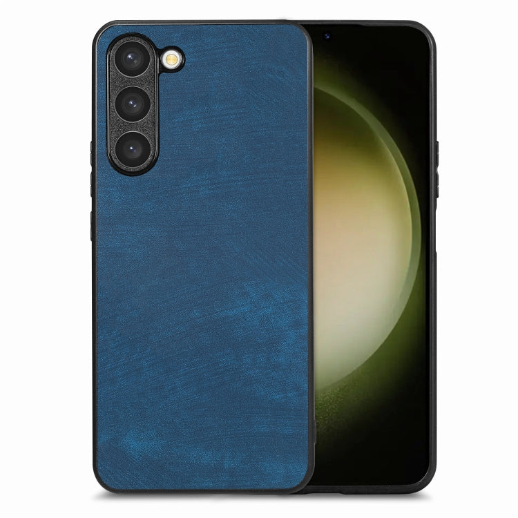 For Samsung Galaxy S25 5G Vintage Leather PC Back Cover Phone Case(Blue) - Galaxy S25 5G Cases by PMC Jewellery | Online Shopping South Africa | PMC Jewellery | Buy Now Pay Later Mobicred