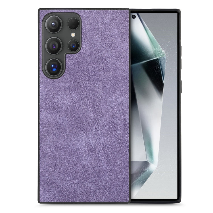 For Samsung Galaxy S25 Ultra 5G Vintage Leather PC Back Cover Phone Case(Purple) - Galaxy S25 Ultra 5G Cases by PMC Jewellery | Online Shopping South Africa | PMC Jewellery | Buy Now Pay Later Mobicred