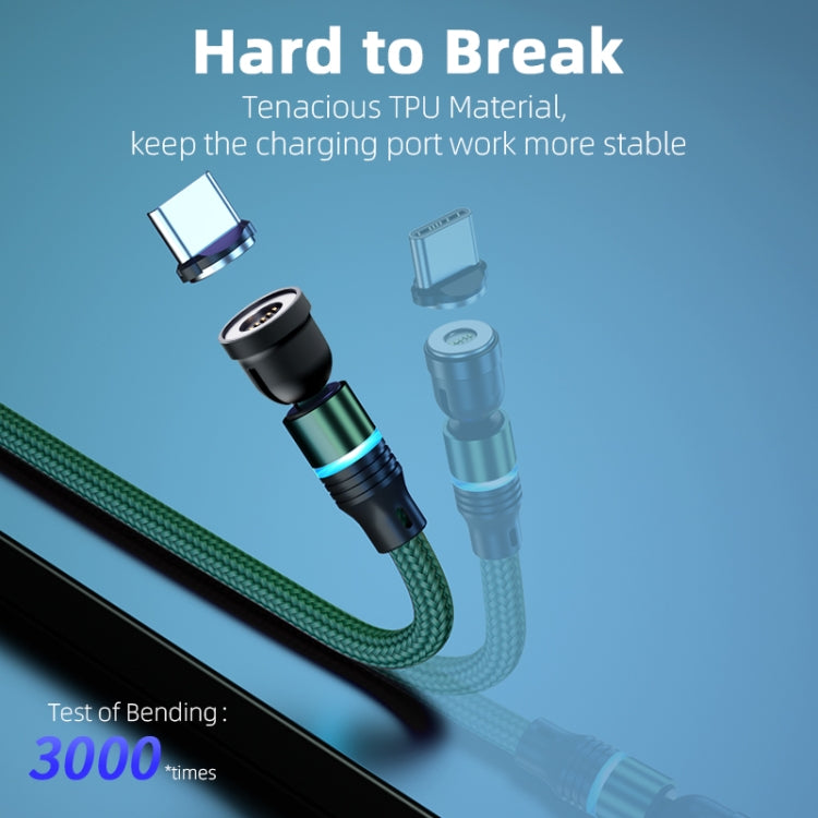 ENKAY 3 in 1 3A USB to Type-C / 8 Pin / Micro USB Magnetic 540 Degrees Rotating Fast Charging Cable, Length:1m(Green) - Charging Cable & Head by ENKAY | Online Shopping South Africa | PMC Jewellery | Buy Now Pay Later Mobicred