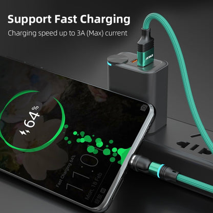 ENKAY 3 in 1 3A USB to Type-C / 8 Pin / Micro USB Magnetic 540 Degrees Rotating Fast Charging Cable, Length:2m(Green) - Charging Cable & Head by ENKAY | Online Shopping South Africa | PMC Jewellery | Buy Now Pay Later Mobicred