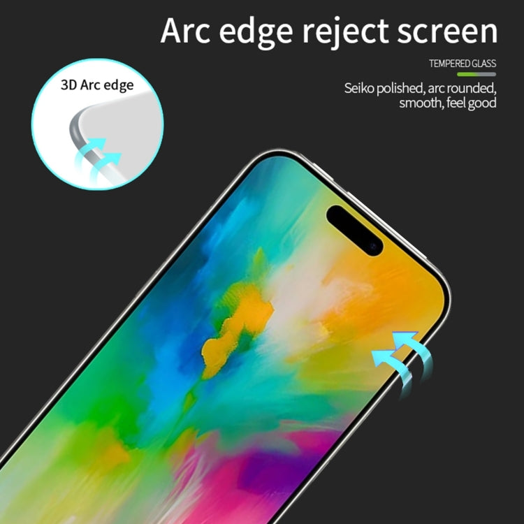 For iPhone 16 Plus PINWUYO 9H 3D Curved Full Screen Explosion-proof Tempered Glass Film(Black) - iPhone 16 Plus Tempered Glass by PINWUYO | Online Shopping South Africa | PMC TechLife | Buy Now Pay Later Mobicred
